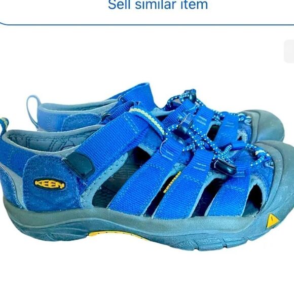 Keen Boys Newport H2 Sport Sandals Blue Bungee Toggle Waterproof Shoes Size 3